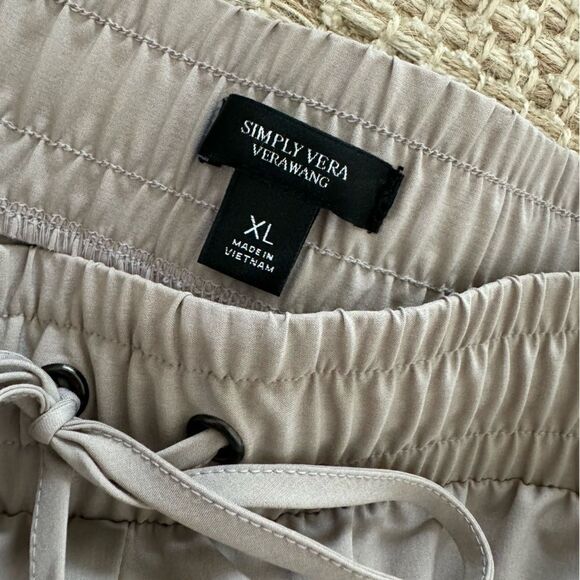 Simply Vera Vera Wang Simply Jogger Pants Grey/Beige Size XL - Picture 8 of 9